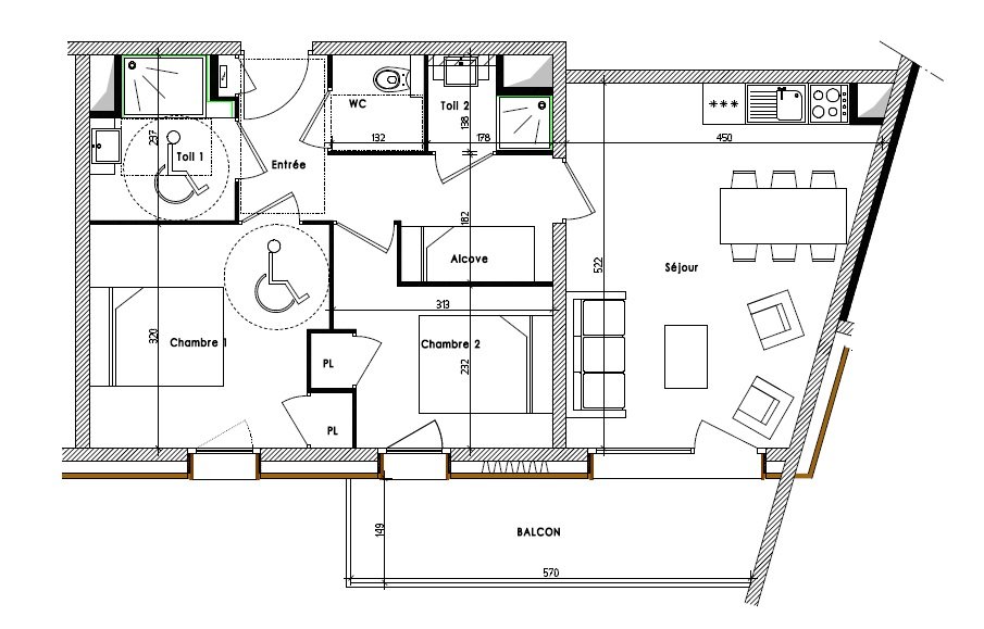 Résidence LES LODGES 1970 N° A402 - ref PL-LDGEA402 - 22