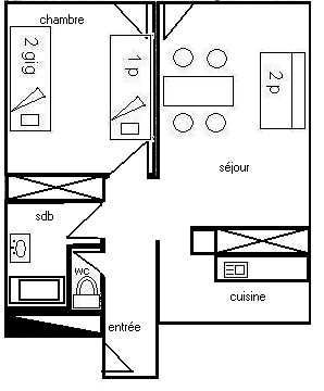 2 Pièces 5 pers - LA MEIJE - PLAGNE CENTRE - ref R5MJE - 2