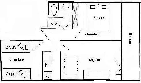 3 Rooms Apt 6 people - ACONCAGUA - PLAGNE CENTRE -WIFI - ref 504AC - 2