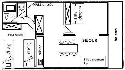 Apt 7/8 people - L'EVEREST - PLAGNE CENTRE - ref 062EV - 3