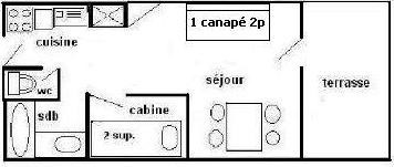 Studio cabine 4/5 pers - LE PELVOUX - PLAGNE CENTRE - ref 112PE - 2