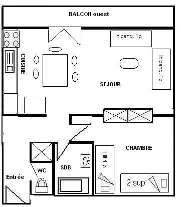 2 Room Apt 5 people - L'EVEREST - PLAGNE CENTRE - ref 071EV - 4
