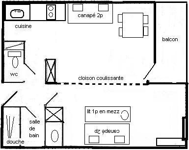 Studio divisible 4/5 pers - LE BELVEDERE - PLAGNE VILLAGES - ref 026BE - 9