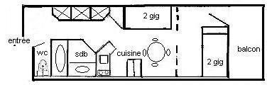 Studio 3/4 pers - AIME 2000 - PLAGNE AIME 2000 - ref L44A2 - 2