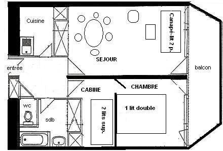 2 Pièces + cabine 6 pers - LE FRANCE - PLAGNE CENTRE - ref 830FR - 2