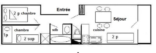 3 Room Apt 6/7 people - LES ECRINS - 206EC -PLAGNE CENTRE - ref 206EC - 12