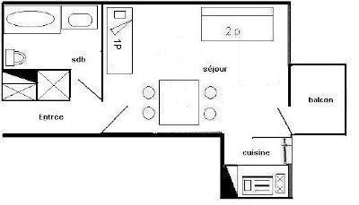 Studio 3 pers LES HAMEAUX I - PLAGNE VILLAGES - ref 234H1 - 7