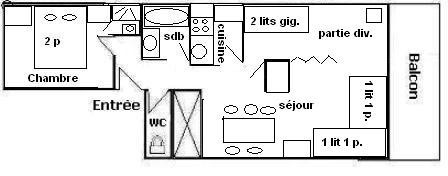 2 Room Apt 6/7 people - LE NANDA DEVI 136ND- PLAGNE CENTRE - ref 136ND - 13