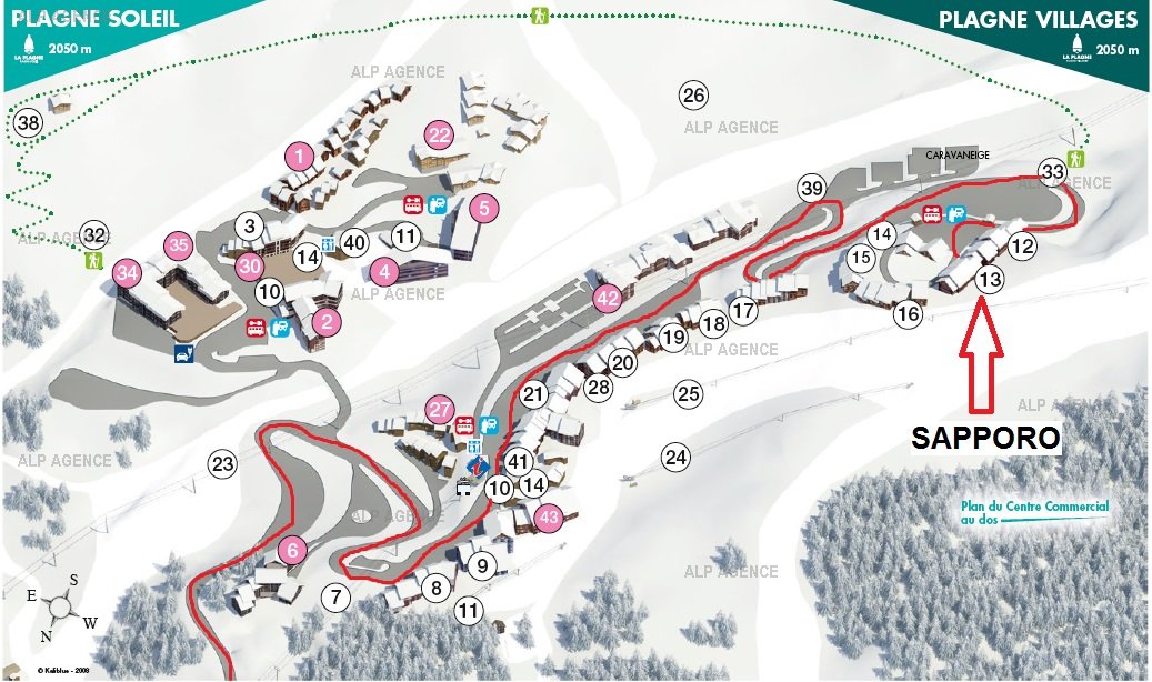 Studio divisible 4/5 pers - LE SAPPORO - PLAGNE VILLAGES - ref A3SA - 12