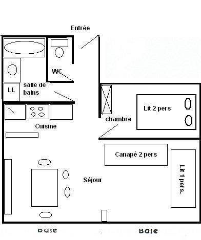 2 Pièces 4/5 pers - LE SIERRA NEVADA -PLAGNE CENTRE - ref 101SN - 2