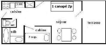 Studio cabine 4/5 pers - LE PELVOUX - PLAGNE CENTRE - ref 114PE - 2