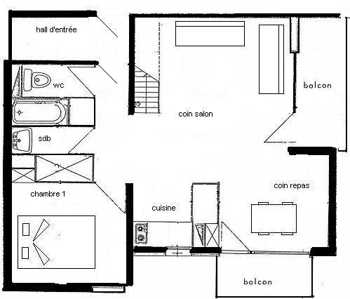 Duplex 6/7 people - LES AOLLETS - 306AO - PLAGNE VILLAGES - ref 306AO - 2