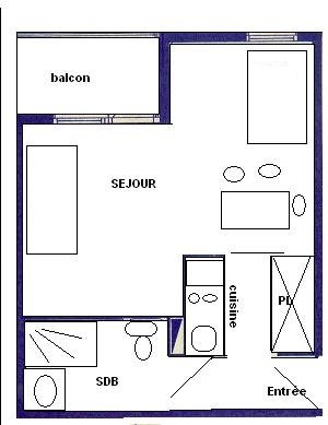 Studio 3/4 pers -LES GENTIANES - PLAGNE VILLAGES - ref D31GE - 2