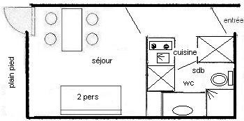 Studio 2/3 pers - PLAGNE VILLAGES - LE PLEIN SUD- WIFI INCLUS - ref 009PS - 2