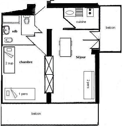 2 Room Apartment 5 people - L'ACONCAGUA - 403AC -PLAGNE CENTRE - ref 403AC - 12