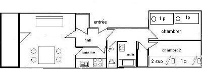 3 Room Apt 6/7 people - LE VERCORS - 104VR- PLAGNE CENTRE - ref 104VR - 12