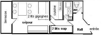 Studio 3/4 pers. 4 couchages PLAGNE CENTRE - ref 004SH - 9
