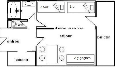Studio divisible 4/5 pers - LE MAKALU - PLAGNE CENTRE - ref 002MA - 2