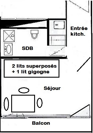 Studio 2/3 pers. 2 couchages LE FRANCE - PLAGNE CENTRE - ref 503FR - 2
