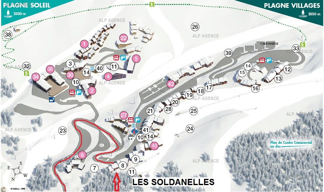 3 P 7/8 pers - LES SOLDANELLES - 27SOL - PLAGNE VILLAGES - ref 27SOL - 11
