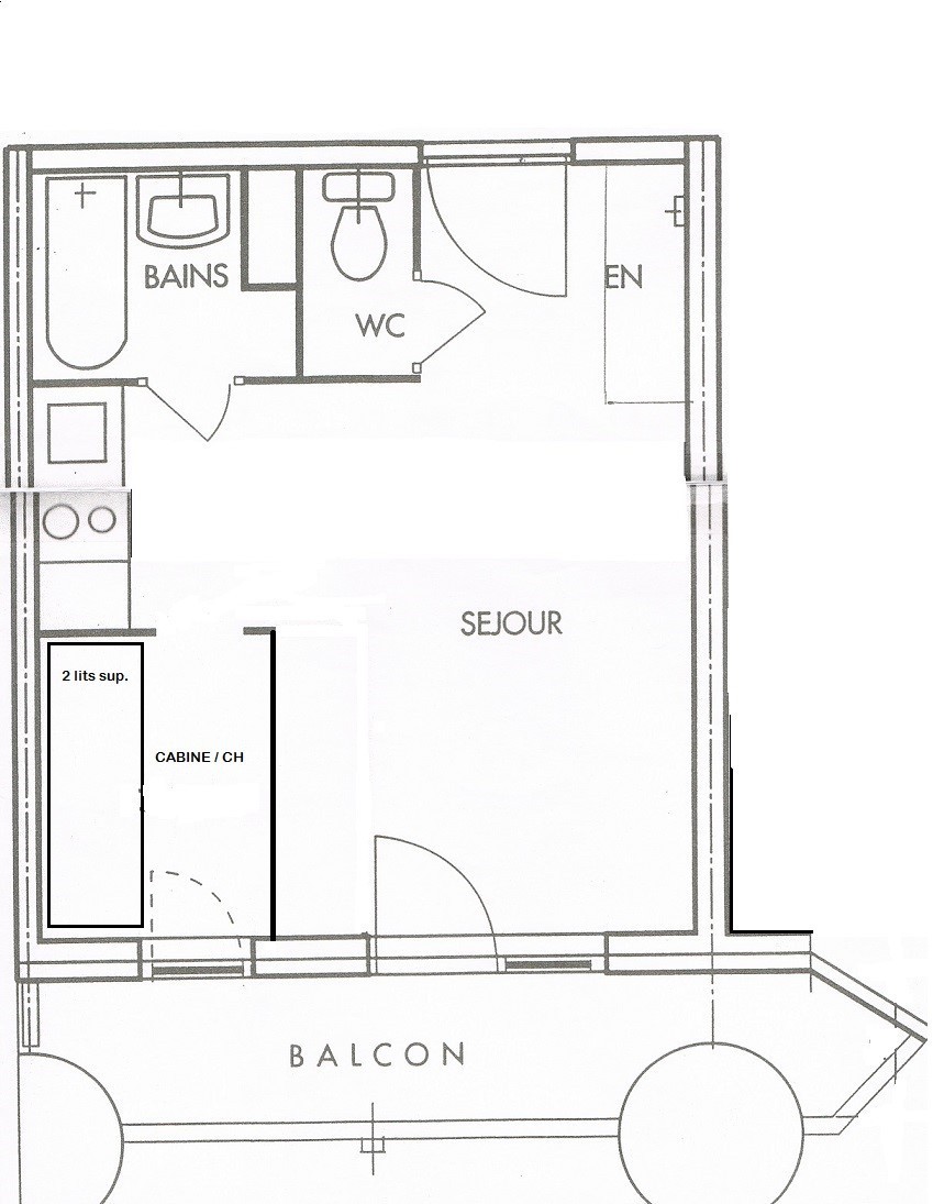 2 Pièces 4 pers - LE CERVIN - 518CE - PLAGNE SOLEIL - ref 518CE - 10