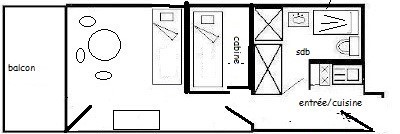 Studio 3/4 pers - LE FRANCE- PLAGNE CENTRE - ref 425FR - 2