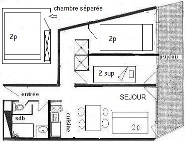 4 Pièces 7/8 pers - AIME 2000 - PLAGNE AIME 2000- WIFI - ref C124A2 - 9