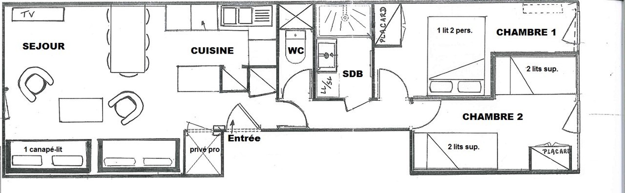 3 Room Apt 6/7 people - WIFI - LES ECRINS - 202EC - PLAGNE CENTRE - ref 202EC - 12