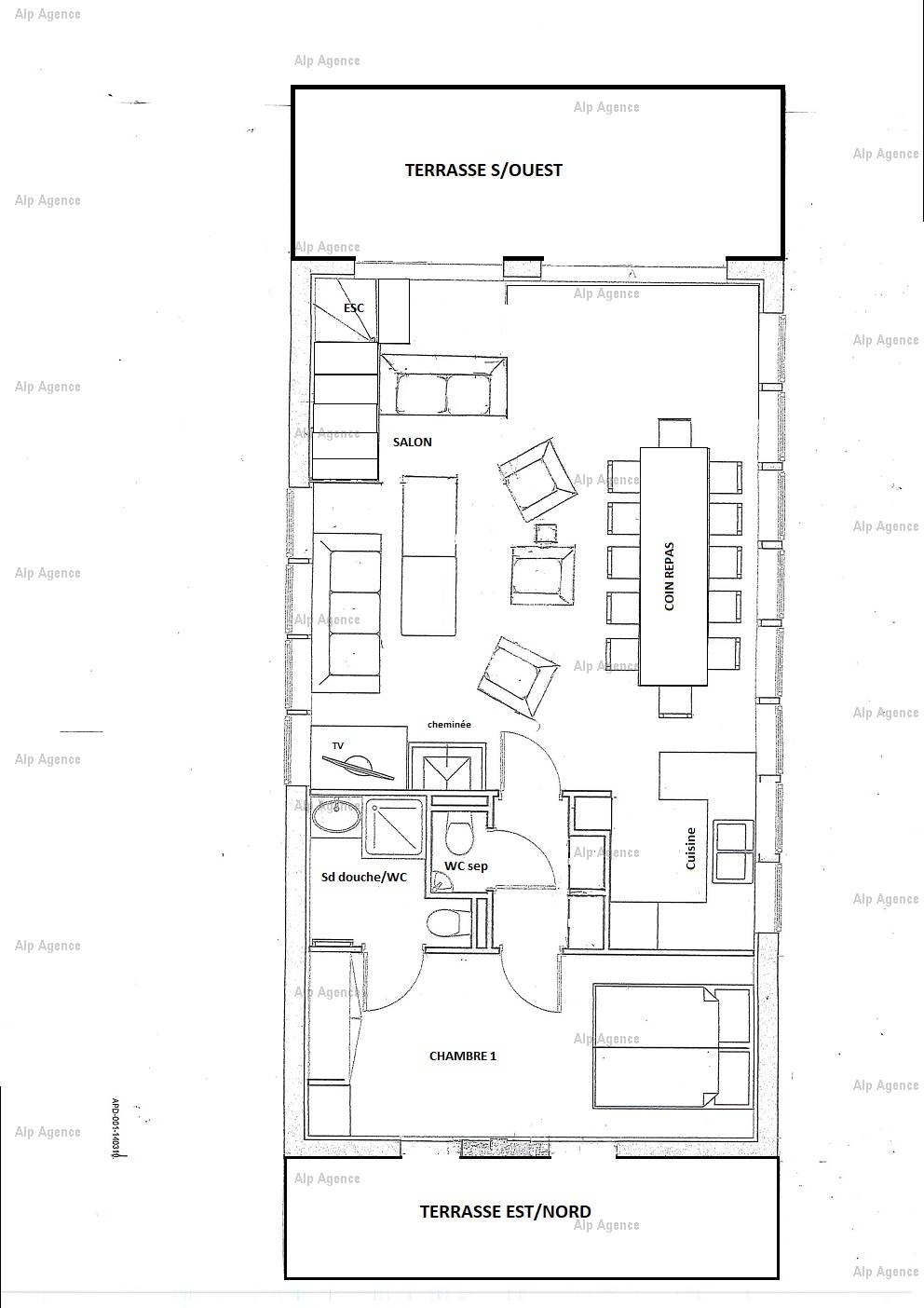 Chalet L'ALPICOIS 10 pers - PLAGNE CENTRE -wifi - - ref CTALPI - 20