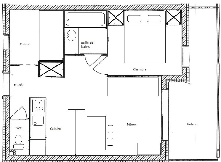 Résidence de Standing 3 Pièces 6 pers - LES HAUTS BOIS - Piscine, parking - ref B0009HB - 11