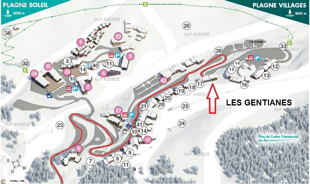 Studio 3 pers 4 couchages  LES GENTIANES - PLAGNE VILLAGES - ref E43GE - 9