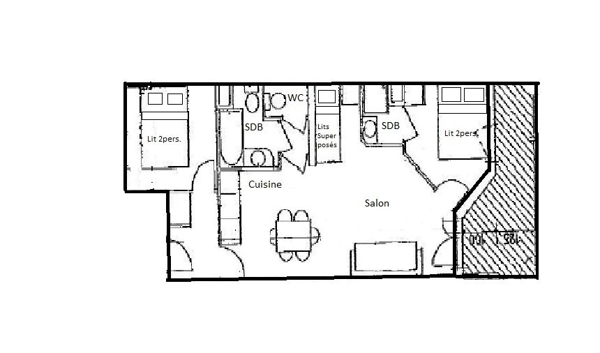 3 Room 6 people - LES LODGES DES ALPAGES - PLAGNE SOLEIL - ref 413LDGA - 13