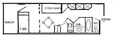 Studio 3/4 pers - AIME 2000 - Partie Chamois - PLAGNE AIME 2000 - ref L131A2 - 9