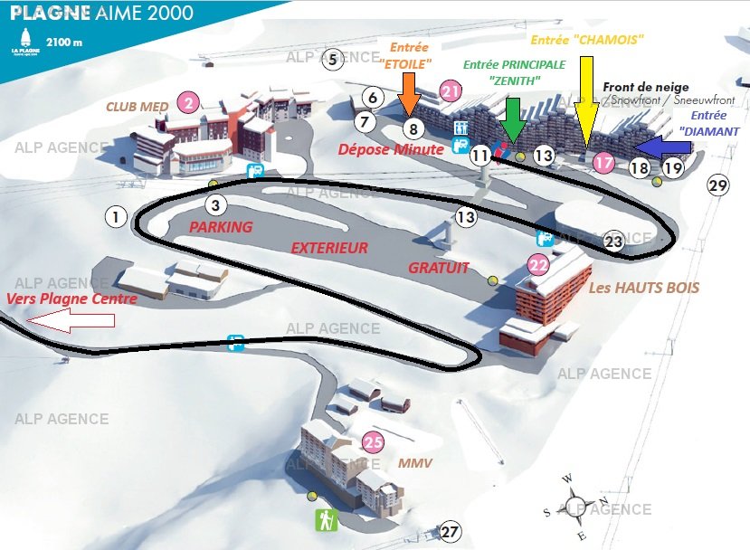 Studio 3/4 pers - AIME 2000 DIAMANT- PLAGNE AIME 2000 - H46A2 - ref H46A2 - 13