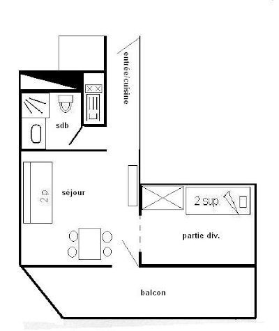 Studio 3/4 pers. 4 couchages LE FRANCE - PLAGNE CENTRE - ref 615FR - 2