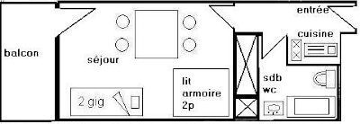 Studio 3/4 pers. 4 couchages PLAGNE CENTRE - ref 440FR - 2