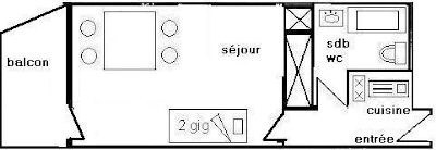 Studio 2 pers - LE FRANCE - PLAGNE CENTRE - ref 537FR - 8