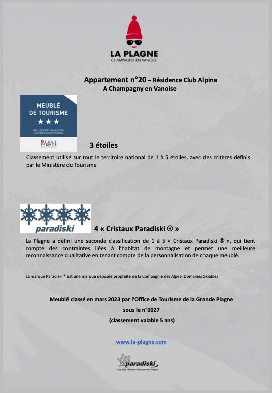 N°20 : Appart 8 pers. PISCINE Sauna Hammam - ref Club Alpina n°20 - 20